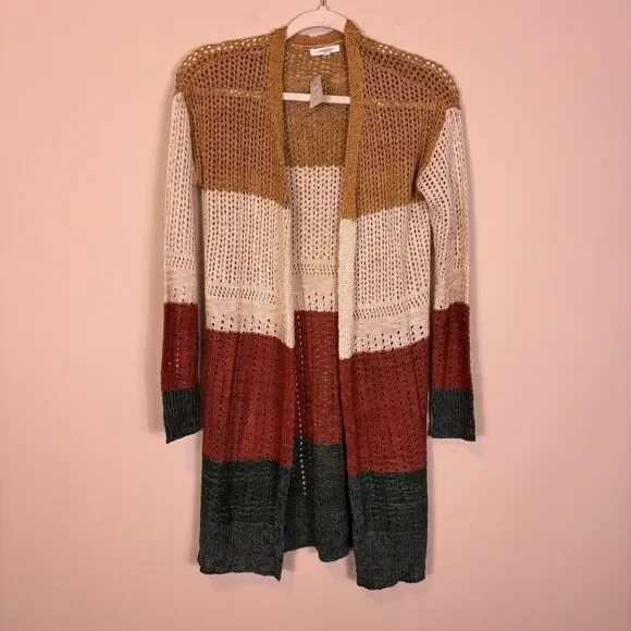 NWT Maurice’s Colorblock Striped Open‎ Knit Cardigan Sweater XS