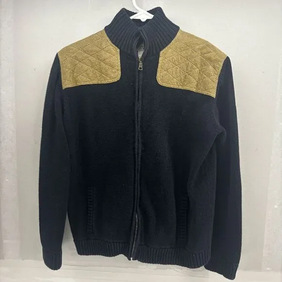 Browning For her Shooting Outdoors Cardigan‎ Elbow Patches Size M Black Brown