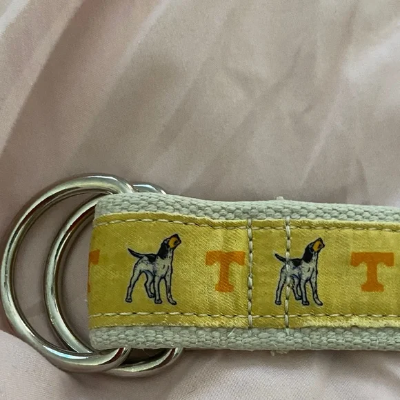 Vineyard Vines Yellow Dog Collar with Silver Rings