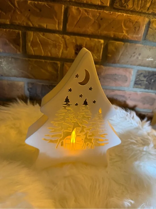 Hand Crafted 3D Printed White Tree Votive NWOT