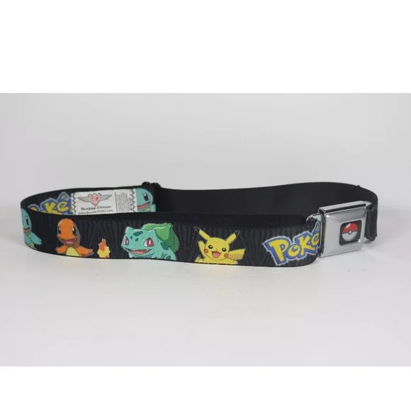 Pokemon Character Seatbelt Buckle Belt Kids Size 20-36 inches.