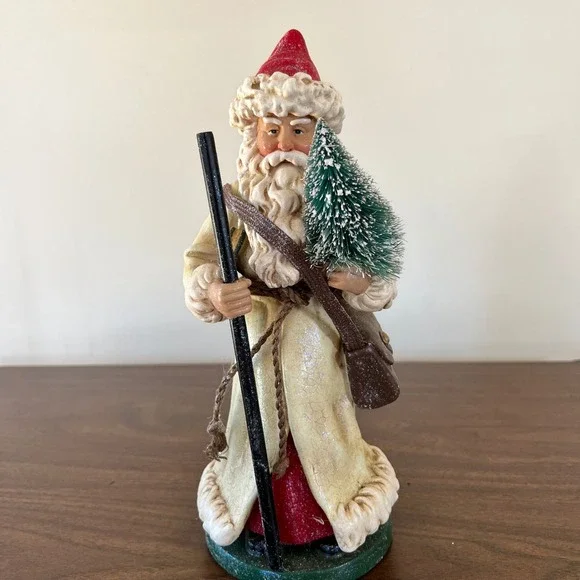 Department 56 Father Christmas Old World Santa Figurine 56.47491 Crackle Glaze