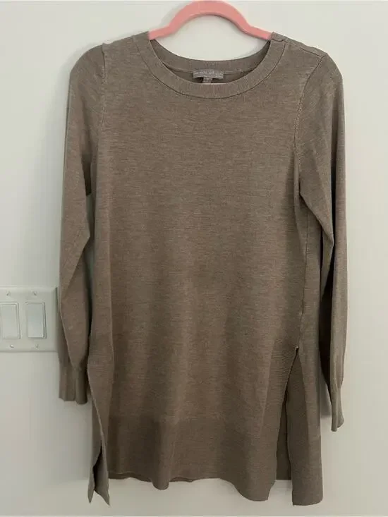 EVOLUTION by Cyrus Tunic Sweater Light Brown Long Sleeve Women’s S