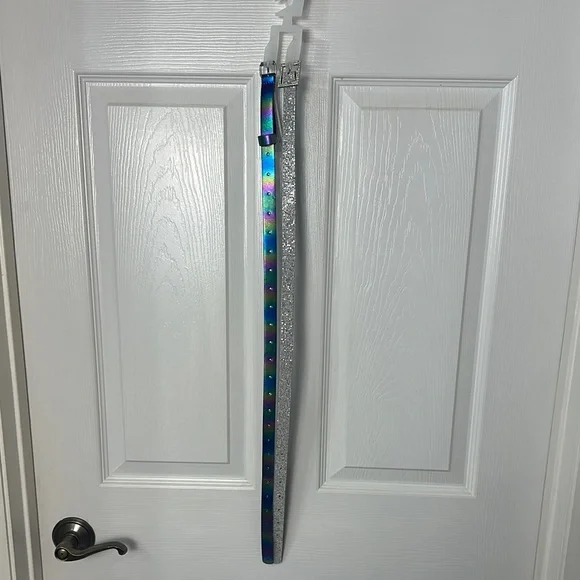 Wonder Nation Holographic Silver and Blue Belt Set Of 2