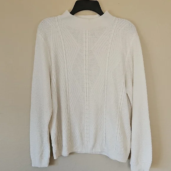 Alfred Dunner‎ Cream Cowl Neck Sweater Large