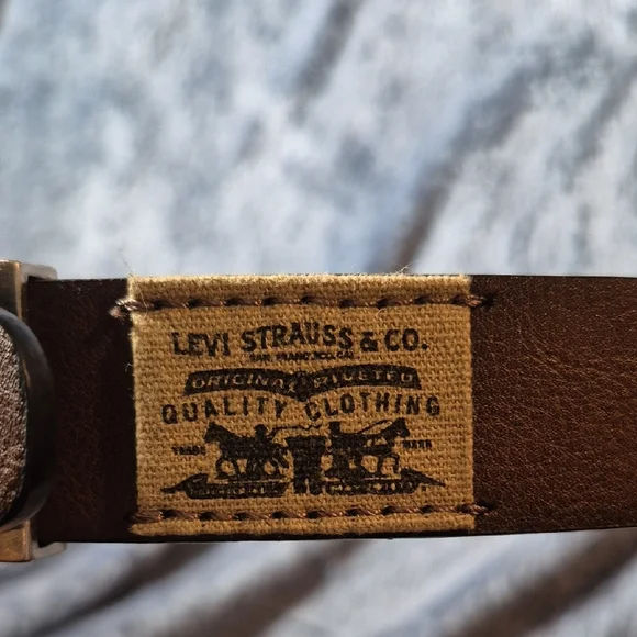 Boys Levi's Vintage Tan Leather Belt with Silver Buckle
