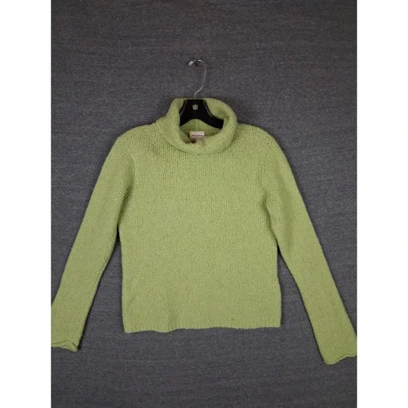Hanna Andersson Womens Sweater‎ Medium Green Turtleneck Plush Wool Blend
