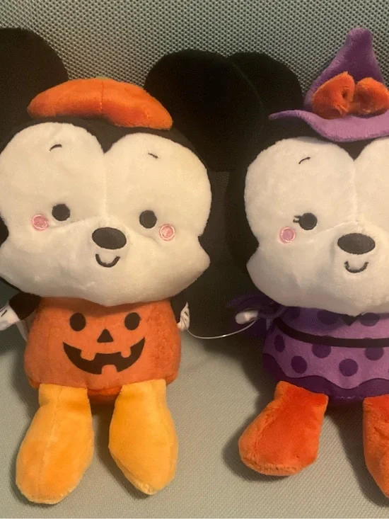 Hallmark Better Together Halloween Mickey Mouse Minnie Plush Pair New
