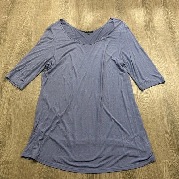 Eileen Fisher Jersey Stretch Scoop Neck Tunic Sz, Medium Purple‎