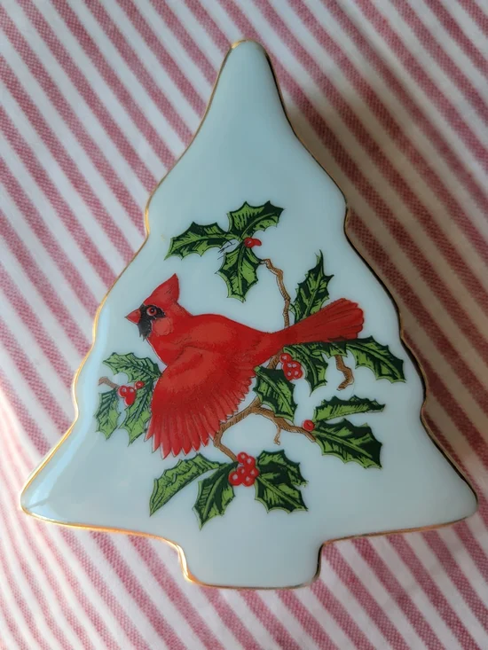 Lefton Vintage Porcelain Tree Trinket Dish