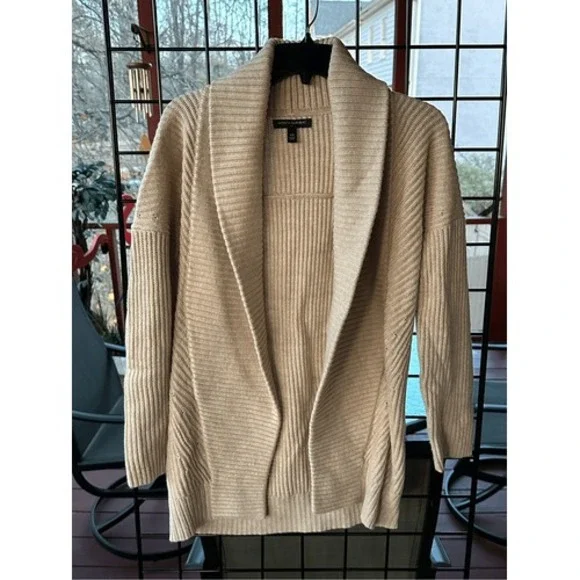 Banana Republic ribbed cardigan sweater duster‎ womens XS beige open front