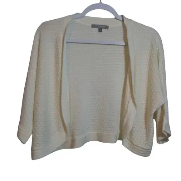 Ny Collection Cream Open-Front Knit Cardigan Sweater Cottagecore Petite Size XLP