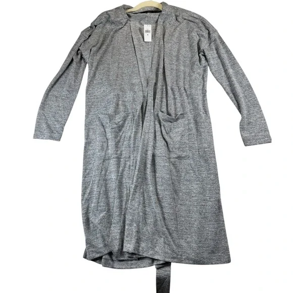 Banana Republic Womens Gray Duster Cardigan Long Sleeve Belted Medium Minimilist