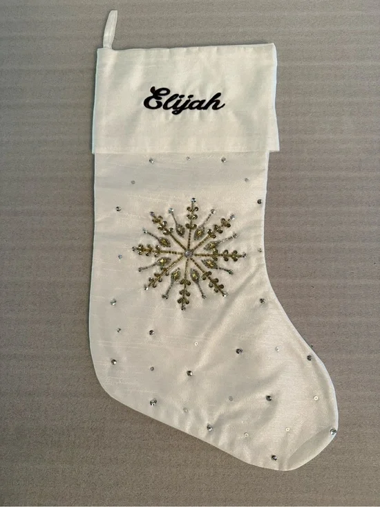 Embroidered Name “Elijah” Christmas Stocking