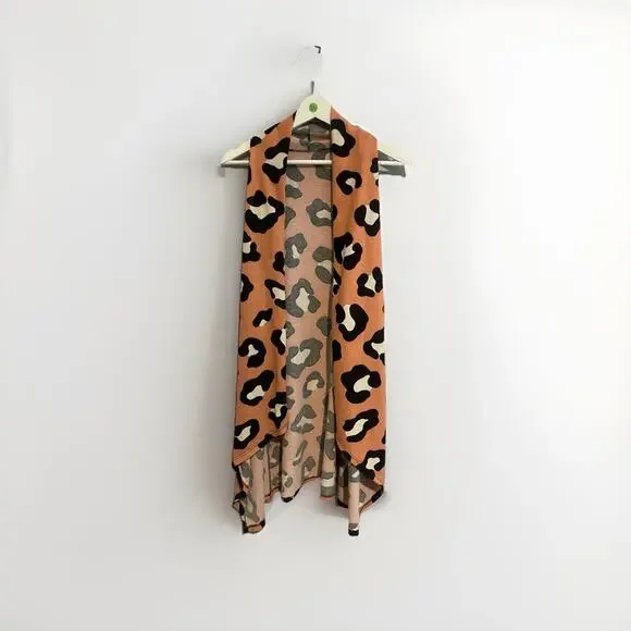 Sweater Womens Cardigan‎ Vest Animal Cheetah Print Tunic