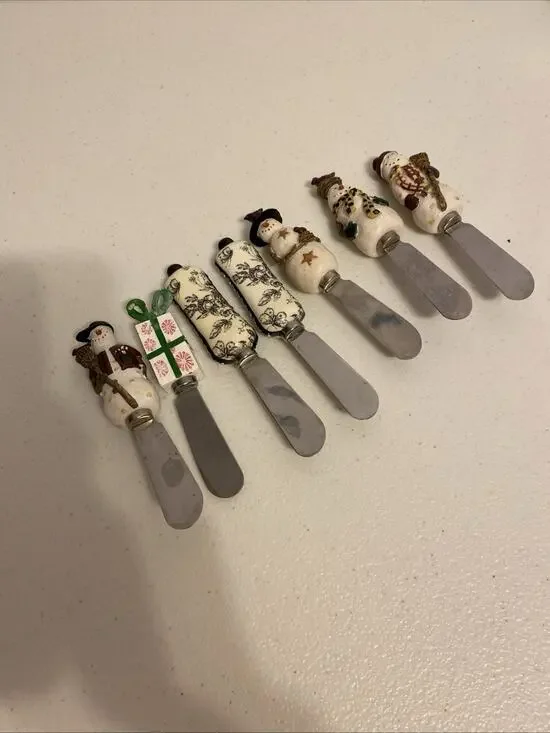 VTG Holiday Christmas Spreaders Set of 7 Cheese/Butter Spreader Stainless Steel
