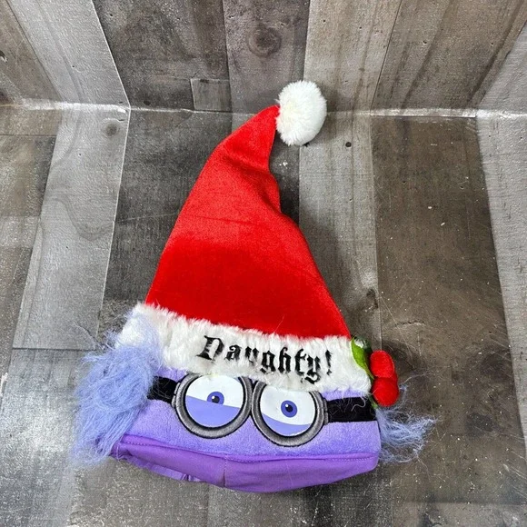 Despicable Me Evil Minion Mayhem Universal Purple Park Santa Hat Christmas‎ 2015