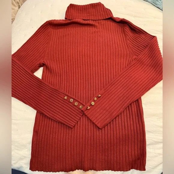 Jaclyn Smith Women’s Rust Brown Turtleneck Size Large