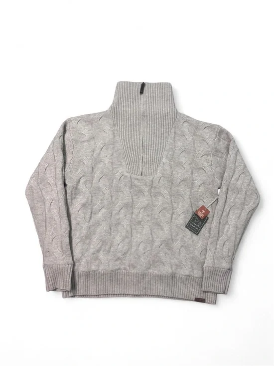Ariat cable knit funnel neck neck Alamere sweater wool NWT beige M womens