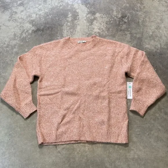 Pink Clover Sweater Womens Large Etienne Long Sleeve Orange Soft Cozy‎