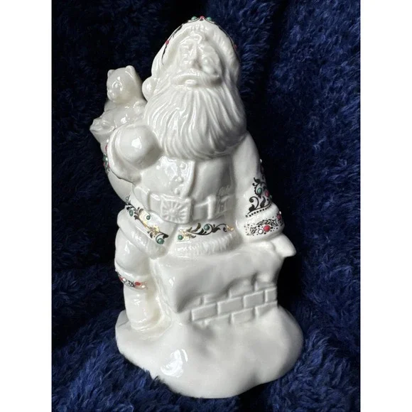 Lenox China Jewels Santa‎ on Chimney Figurine 7