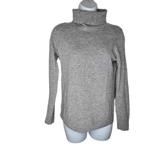 Talbots XS Gray 100%‎ Cashmere Turtleneck Sweater Classic Soft Knit Quiet Luxury