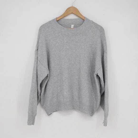 Stylus Womens Gray Crewneck Relaxed Fit Pullover Sweater Size Large
