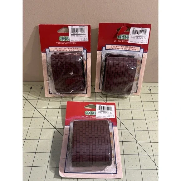 Lemax Village Collection PVC Brick road‎ Lot Of 3 New