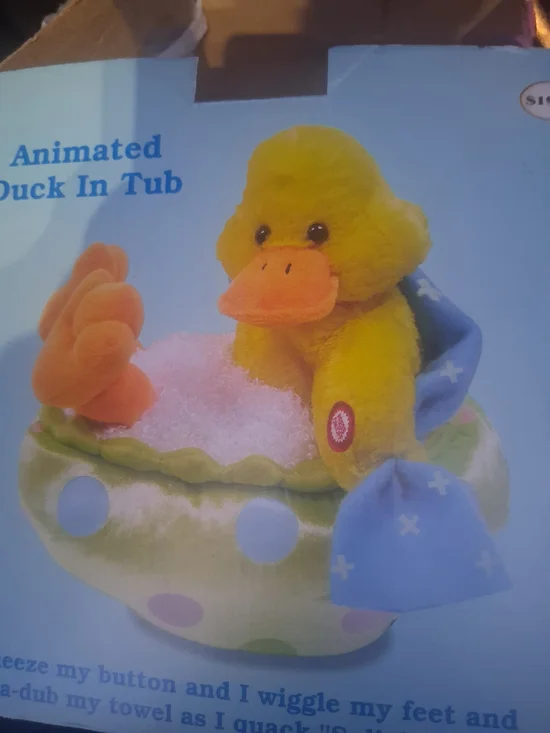Animated Yellow Duck in Tub Plush