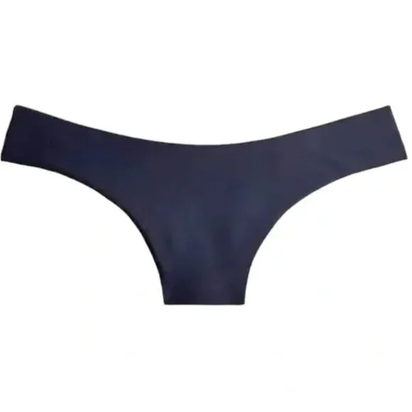 J. Crew Curved Waist Cheeky Bikini Bottom Navy Blue Size 2X NWT