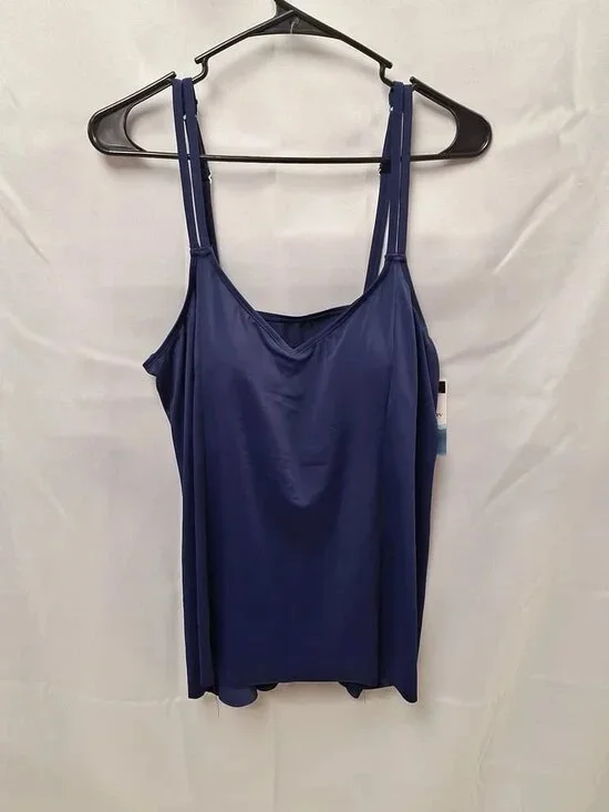 Ladies Swim Solutions Navy Blue Tankini Size 16 ORG $78 NWT (RackD5)