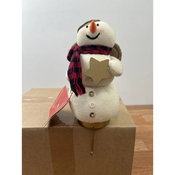 Vintage Hallmark‎ Snowman Angel Plush Stocking Hanger NEW with Tags