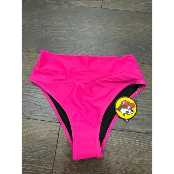 Bucees Women’s Small Hot Pink Crossover Bikini Bottom New