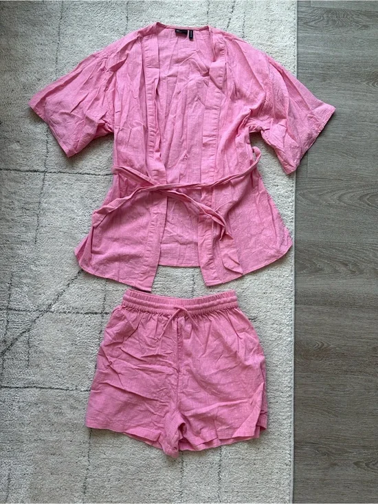 ASOS Pink Elastic-Waist Two-Piece Set
