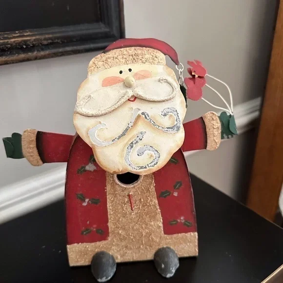Red and Cream Santa Claus Holiday Decor