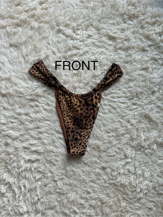 Aerie Leopard Print High-Cut Bikini Bottom - Brown & Black