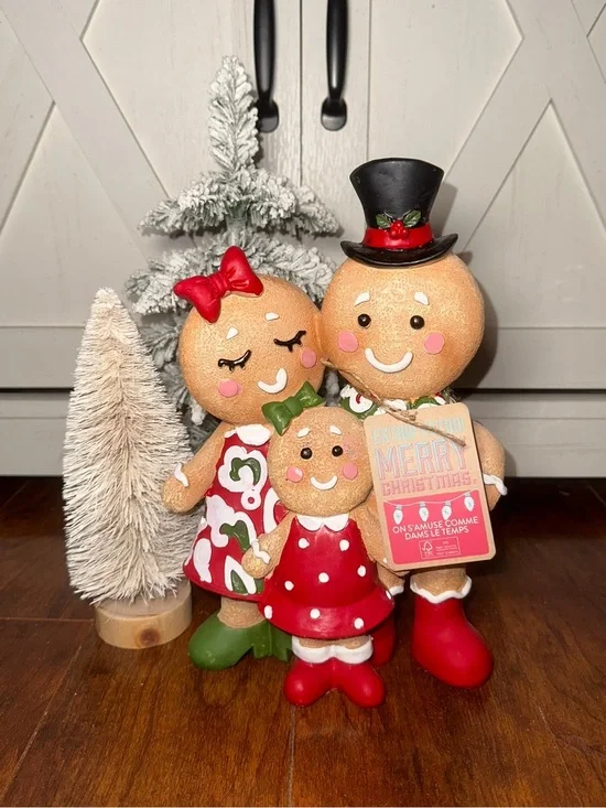 Gingerbread Family Holiday Figurine Set of 3