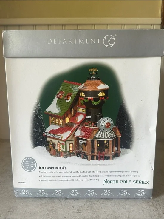 Dept 56 Toot's Model Train Mfg North Pole Series Animated 56728 Works & Complete