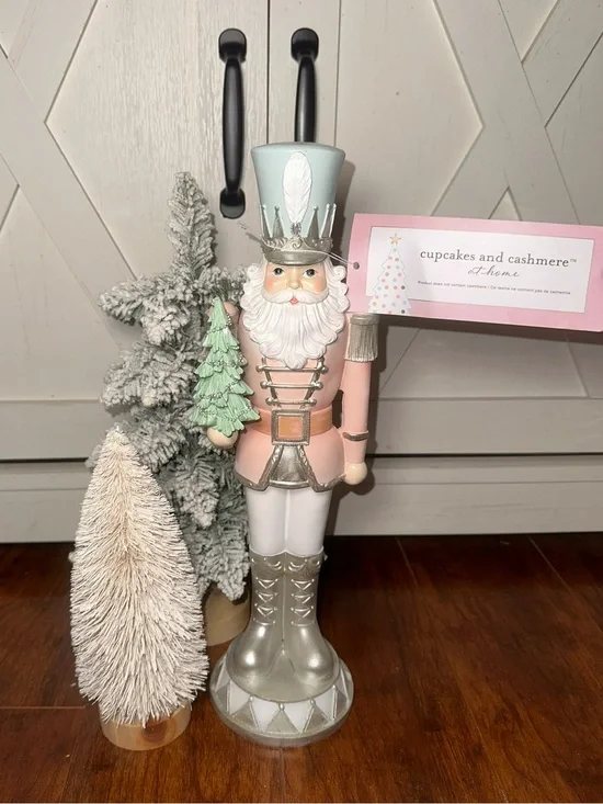 Cupcakes & Cashmere Pastel Pink and Mint Nutcracker Holiday Figurine
