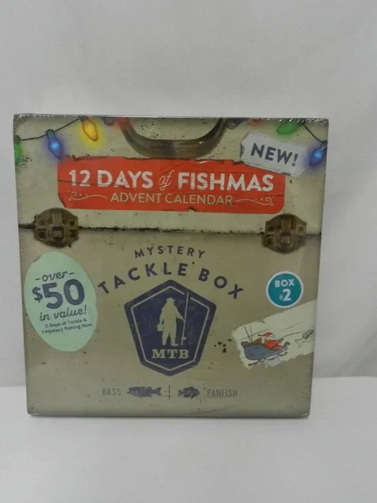 12 Days of Fishmas Christmas Advent Calendar Tackle Box Bass Panfish #2 NWT NEW