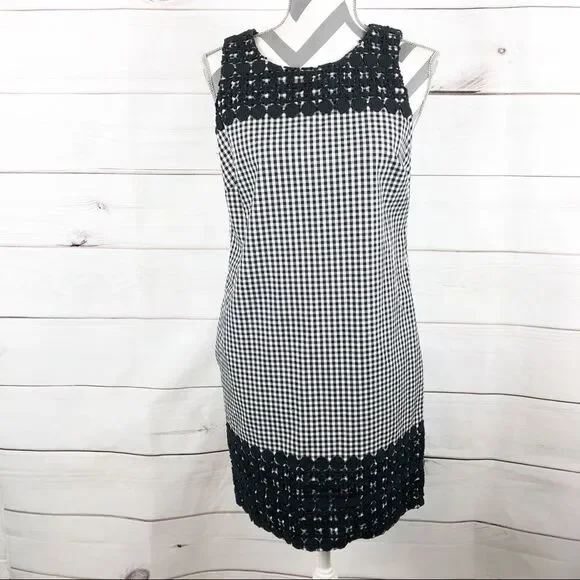 Michael Kors black & white check dress size 4