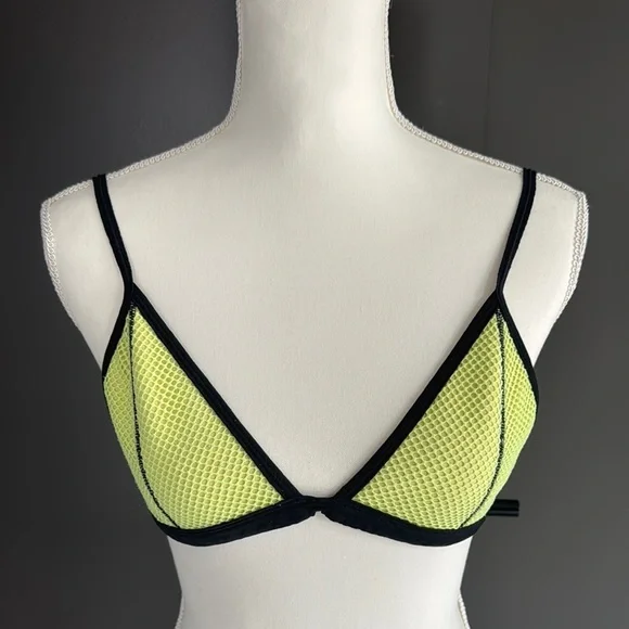 Triangl Swimwear Neon Yellow Bikini Top Size M