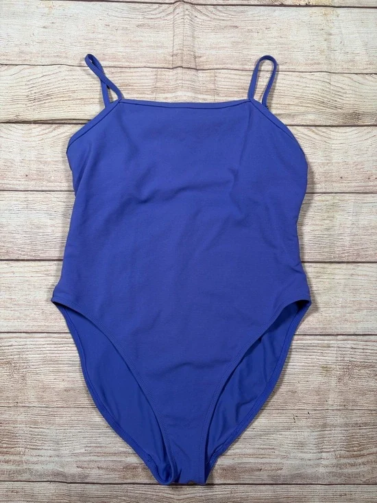 Classic Periwinkle One-Piece Swimsuit‎ with Thin Adjustable Straps and Bra Shelf