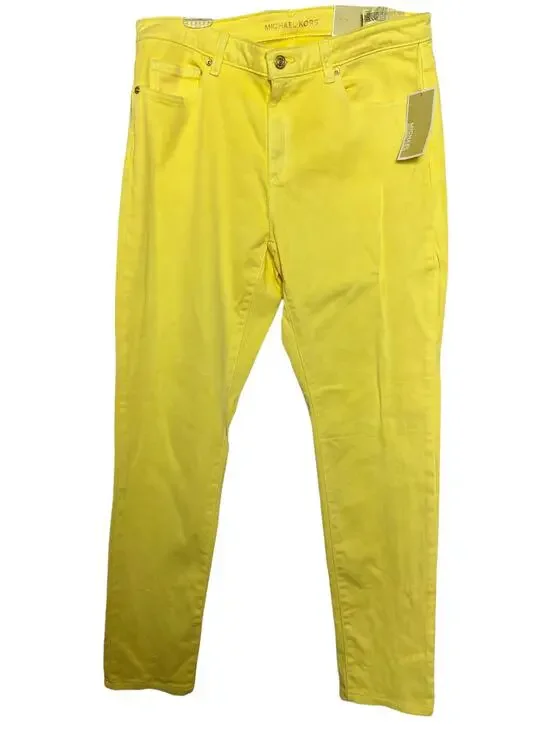 Michael Kors Basic Womens Lemon Straight Leg Pants Sz 12