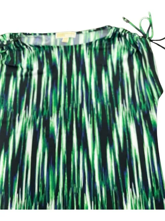 Michael Kors Green and Black Patterned sleeveless Top