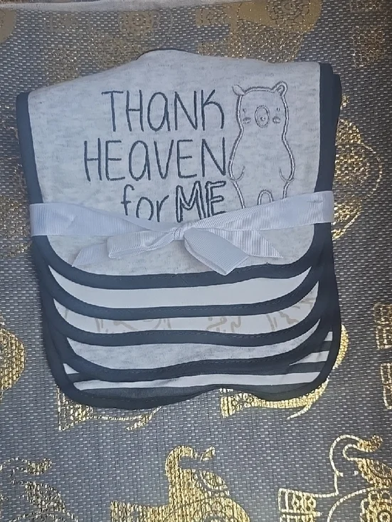 Baby Bib Set - Gray & charcoal