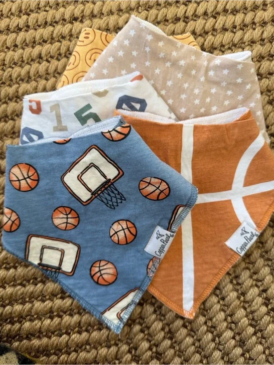 Set of 5 Copper Pearl Kids' Bandana Bibs