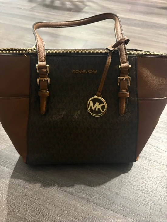 Michael Kors Brown and Tan Signature MK Tote
