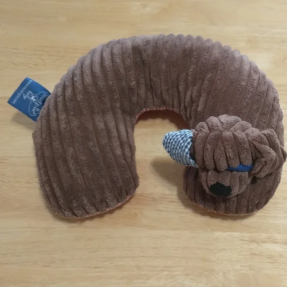 Mud Pie Brown Plush Bear Neck Pillow