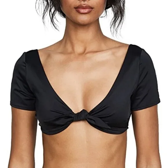 New Solid & Striped The Vanessa Black Swim Bikini Top NWT XS